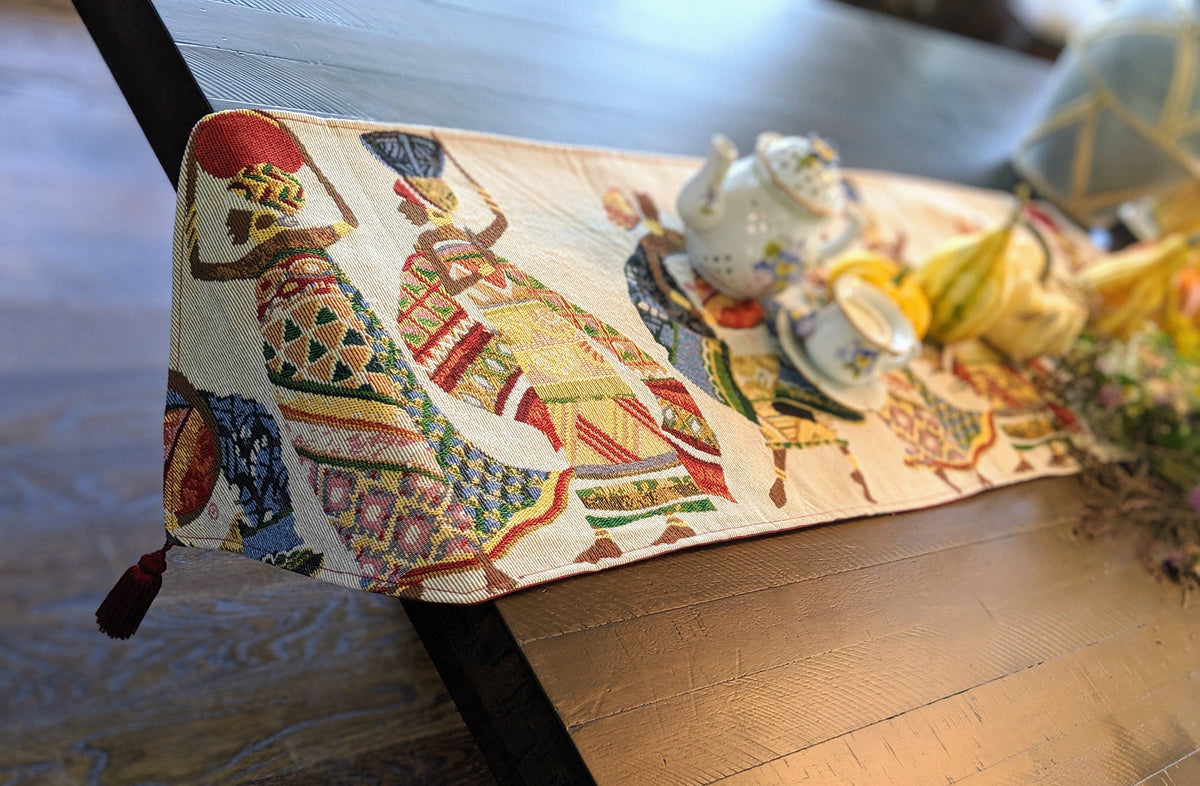 DaDa Bedding Dancing Women African Dreams Elegant Woven Tapestry Dining Table Runner (18117)