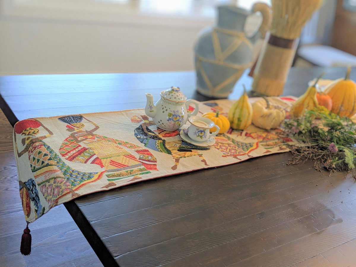DaDa Bedding Dancing Women African Dreams Elegant Woven Tapestry Dining Table Runner (18117)