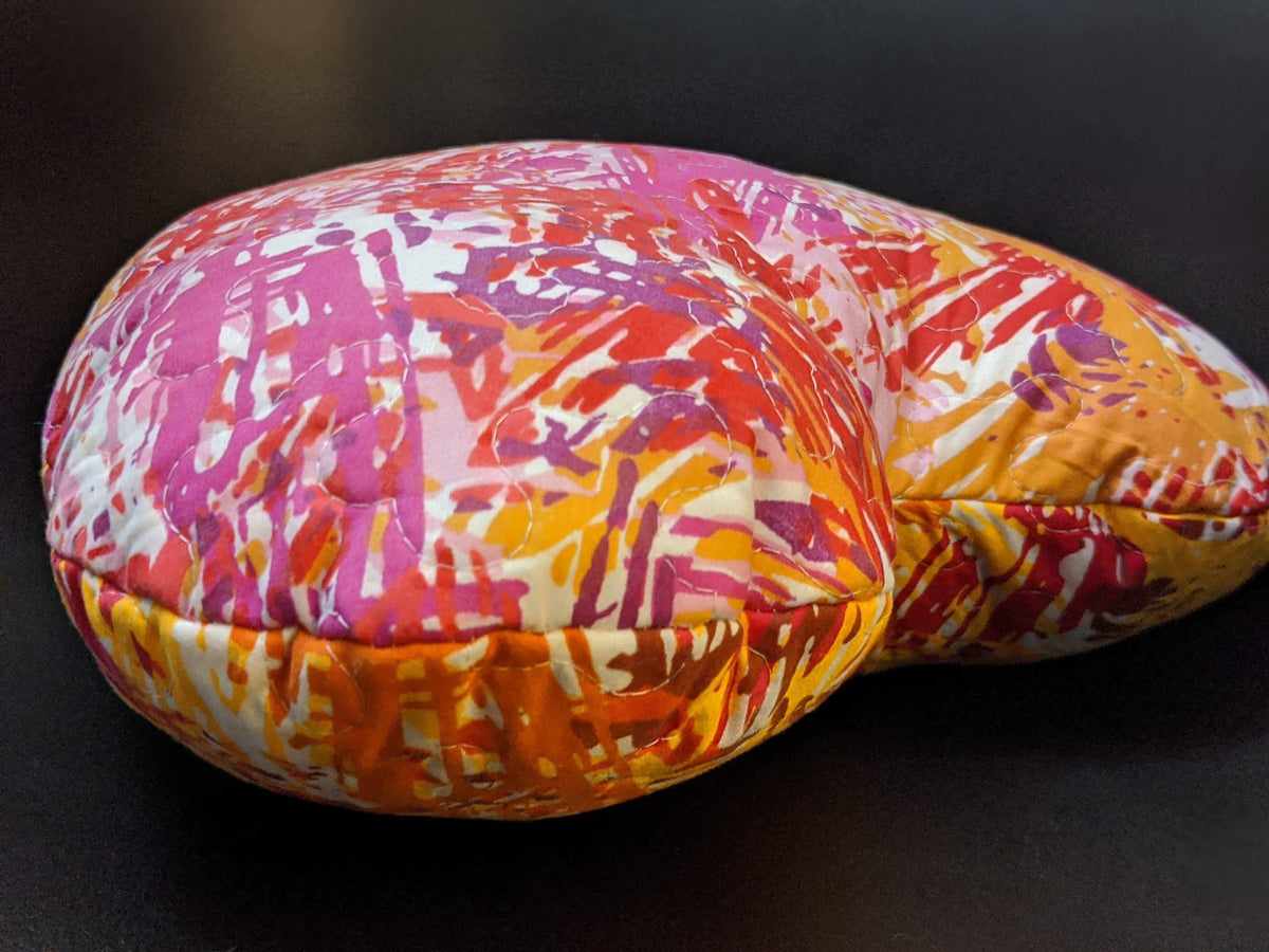 DaDa Bedding Hand-Made Sewn Marble Painted Heart Shaped Reversible Colorful Throw Pillow - 16” x 14”