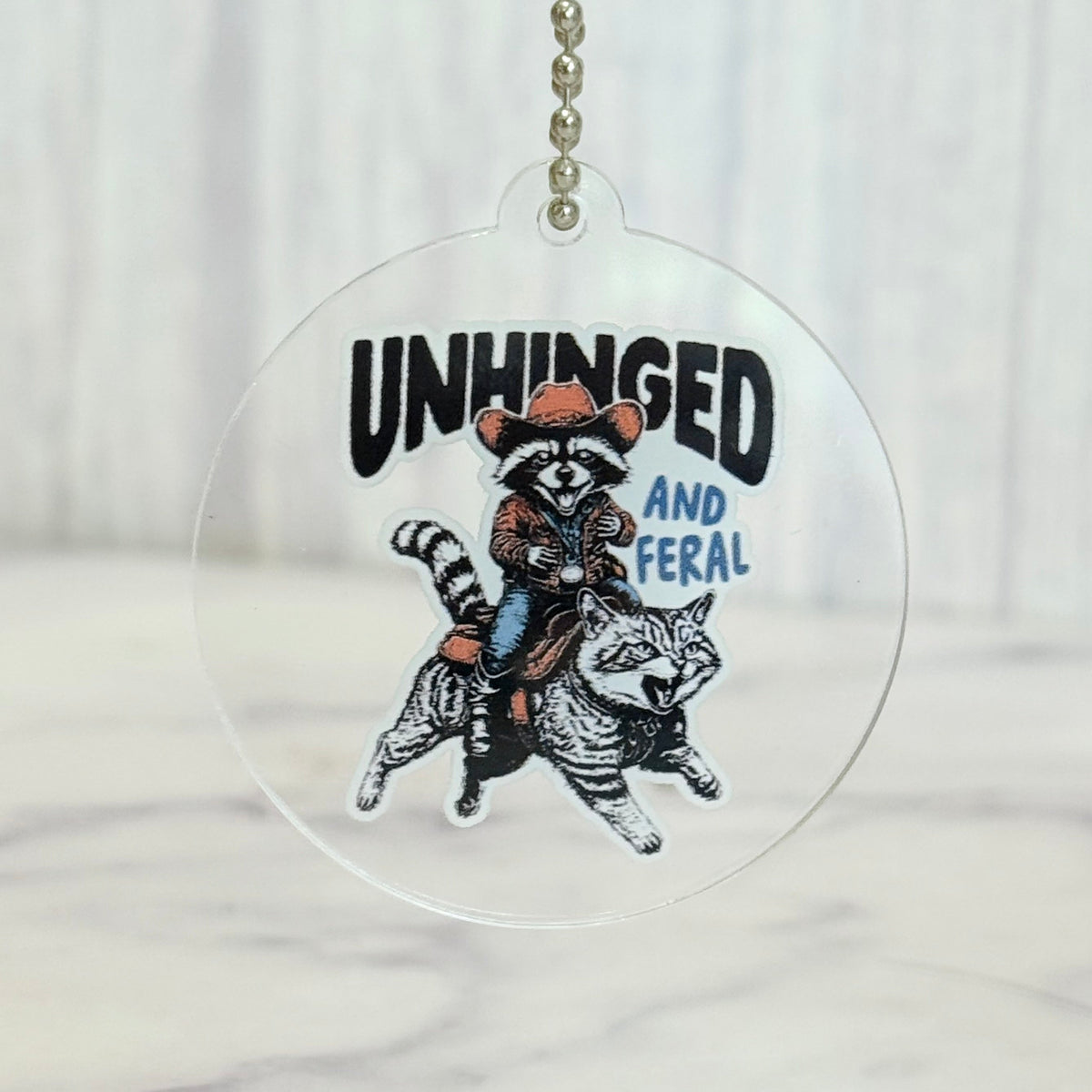 Unhinged and Feral Charm- Tumbler Handle Charm