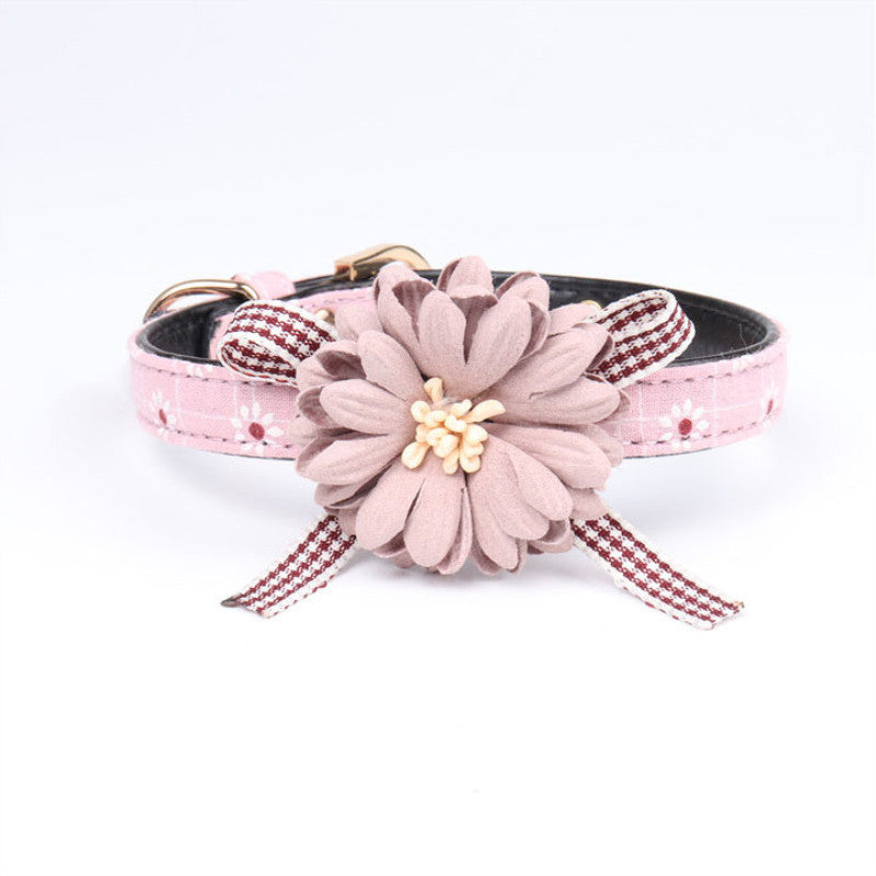 Pet cat dog collar cute flowers