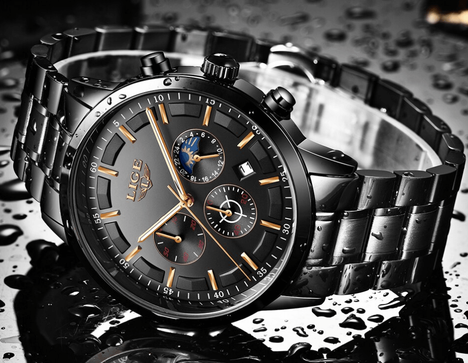 Men's Waterproof  Watch With Chronometers And Date Display Unique Design Perfect Gift
