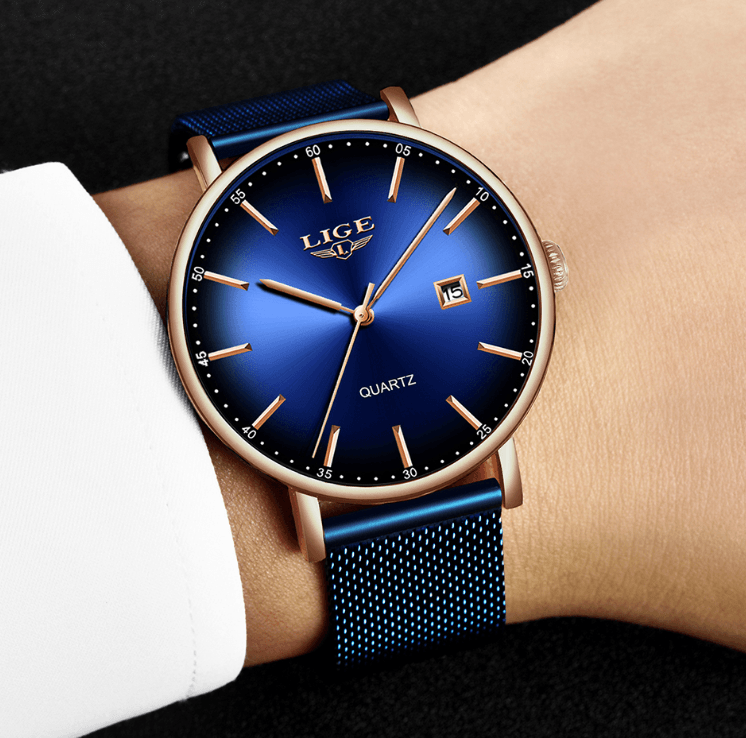 Men's Elegant  Watch With Stainless Steel Straps And Special Date Display Excellent Look Unique Design Perfect Gift