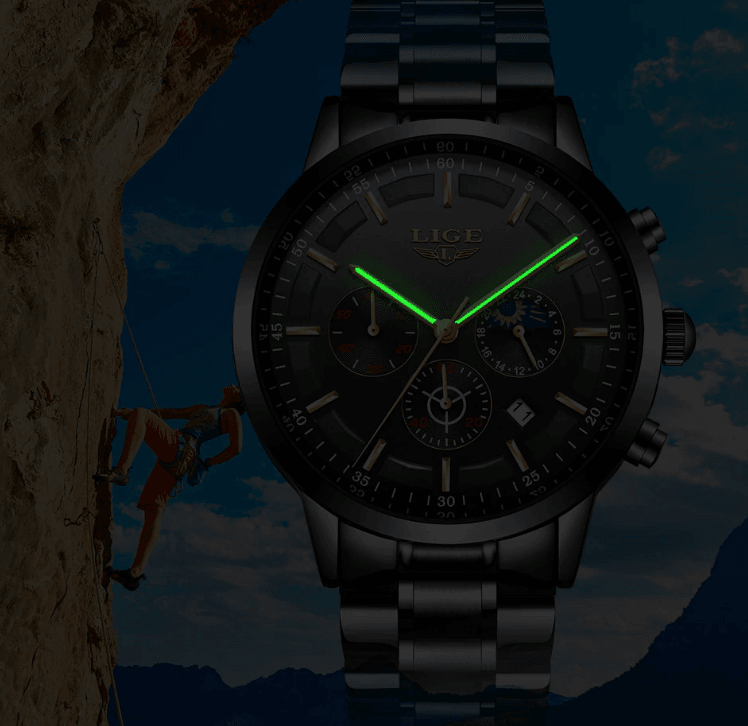 Men's Waterproof  Watch With Chronometers And Date Display Unique Design Perfect Gift