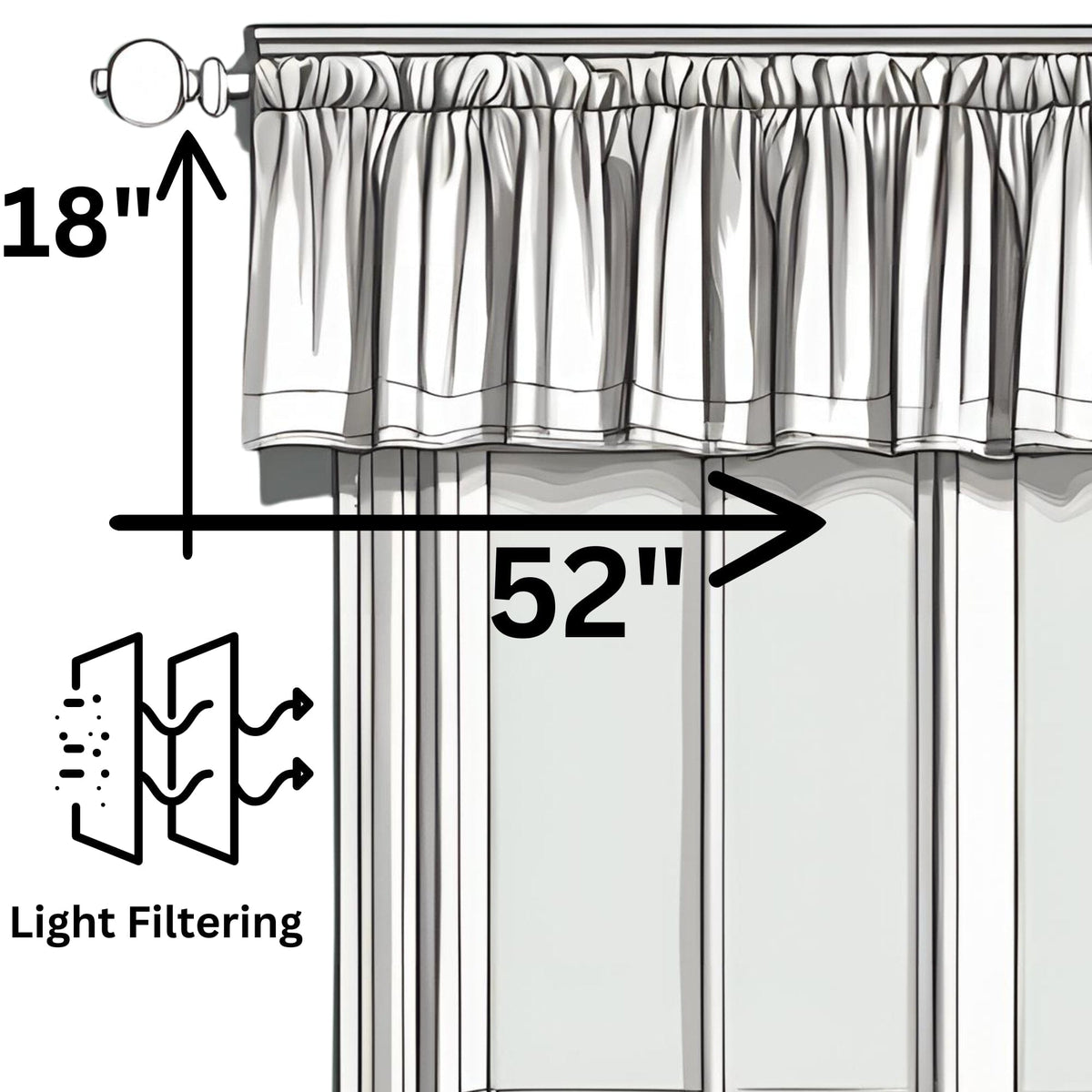 DaDa Bedding Moroccan Paisley Filigree Floral Window Curtain Valance - 18" x 52" (JHW-885)