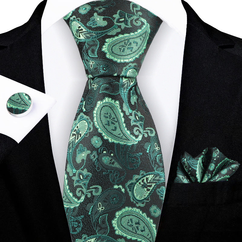 Jacquard-embroidered Cashew Flower Tie