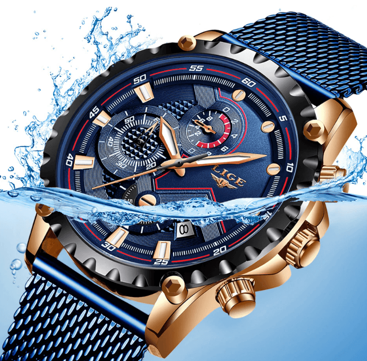 Men's Sports Waterproof Watch With  Stainless Steel Bracelet Unique Design Perfect Gift For Your Man