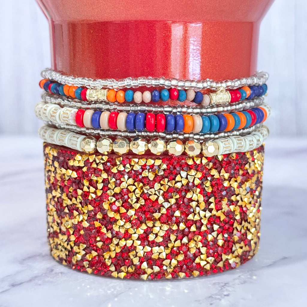 Rainbow & Gold Tumbler Bracelet Stack -fits 30-40oz