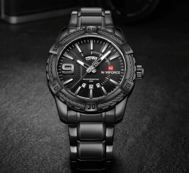 Men's  Luxury Stainless steal Waterproof Watch With Day And Date Display Unique Design Perfect Gift In Modern Metal Men  Wrist Watch Design