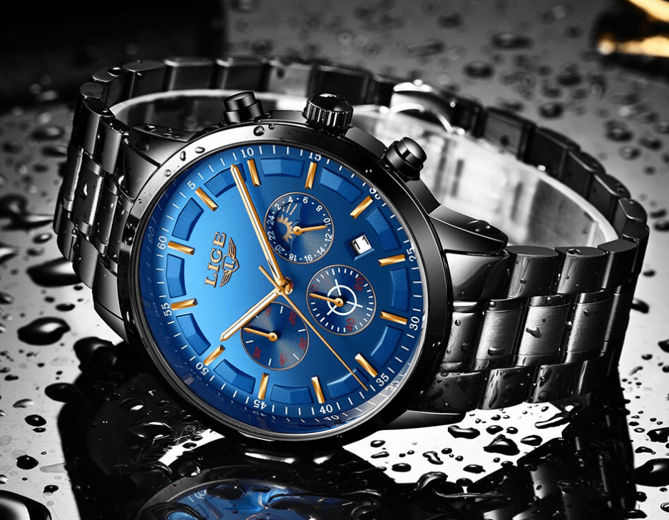 Men's Waterproof  Watch With Chronometers And Date Display Unique Design Perfect Gift