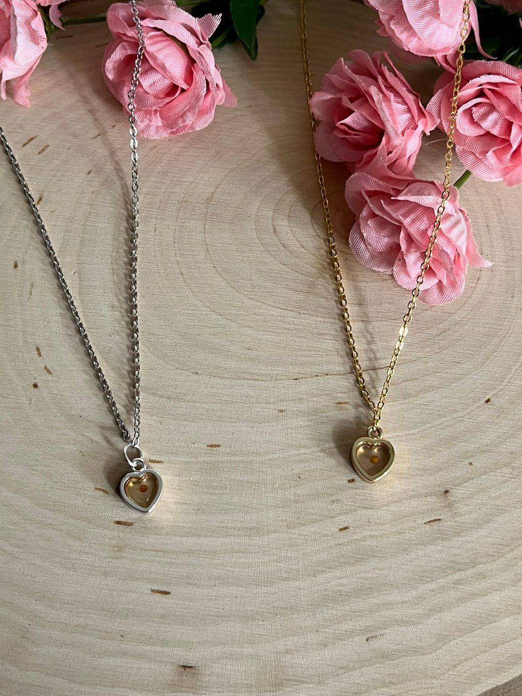 Mustard Seed Heart Necklace in Gold and Silver – Christian Faith Jewelry for Women