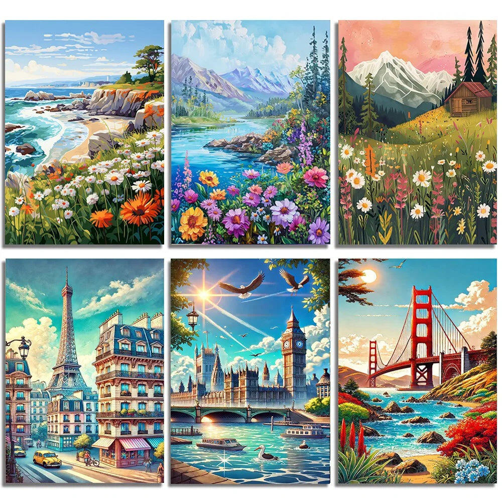 Diamond Beautiful Landscape DIY Handmade Living Room Entrance Decorative Painting