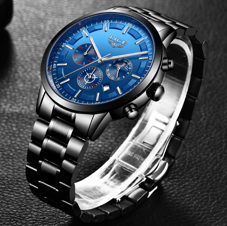 Men's Waterproof  Watch With Chronometers And Date Display Unique Design Perfect Gift