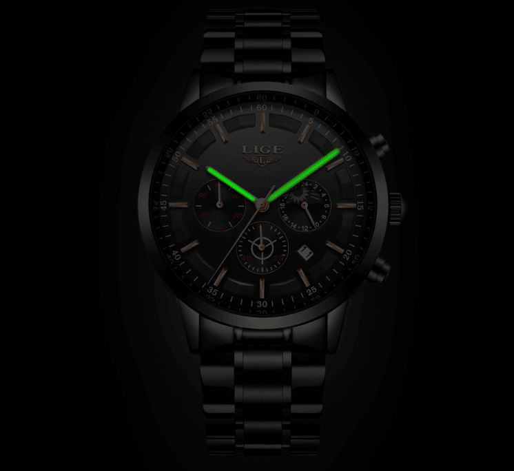 Men's Waterproof  Watch With Chronometers And Date Display Unique Design Perfect Gift