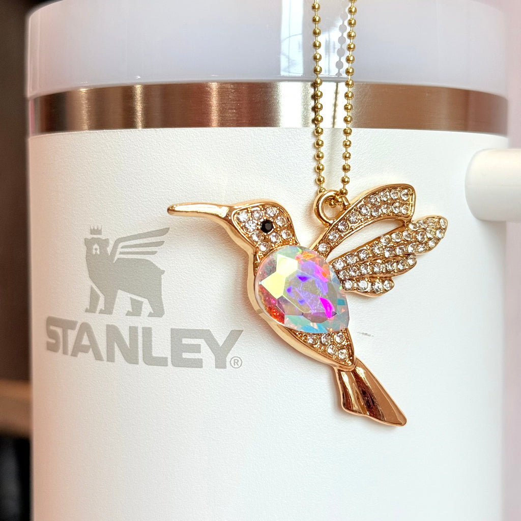 Bling Hummingbird Charm - Tumbler Handle Charm