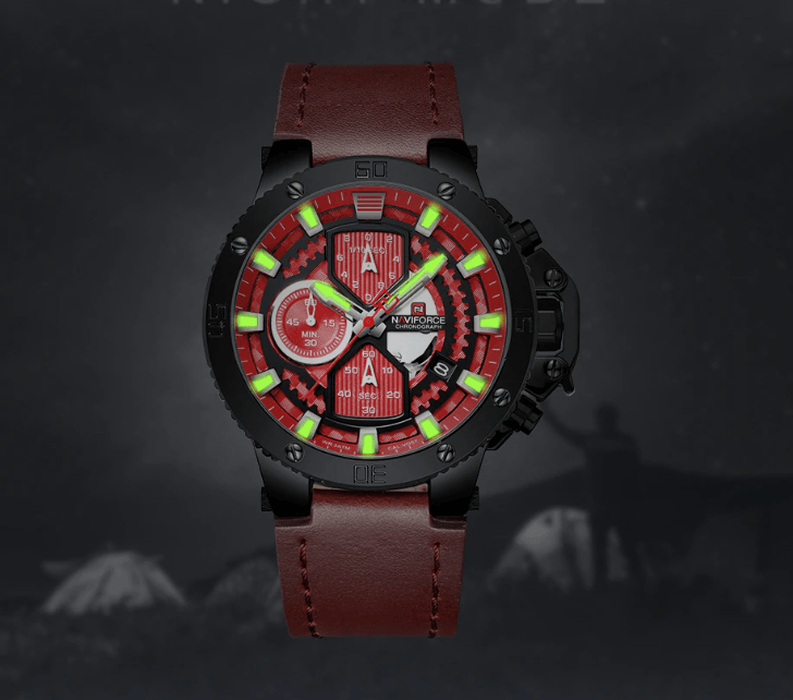 Men's Casual Waterproof Watch With Chronometers And Fluorescent Hands Excellent Design Perfect Gift