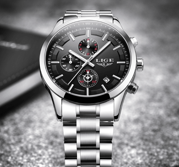 Men's Waterproof  Watch With Chronometers And Date Display Unique Design Perfect Gift
