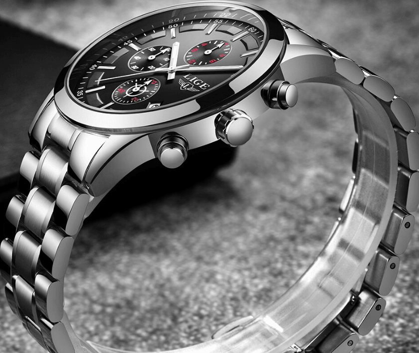 Men's Waterproof  Watch With Chronometers And Date Display Unique Design Perfect Gift