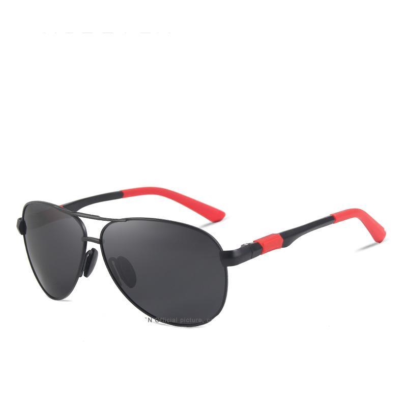 Men 100% Polarized Aluminum Alloy Frame Sunglasses  In Elegant Retro Classic Men's Driving Pilot  Style