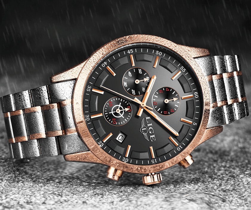 Men's Waterproof  Watch With Chronometers And Date Display Unique Design Perfect Gift