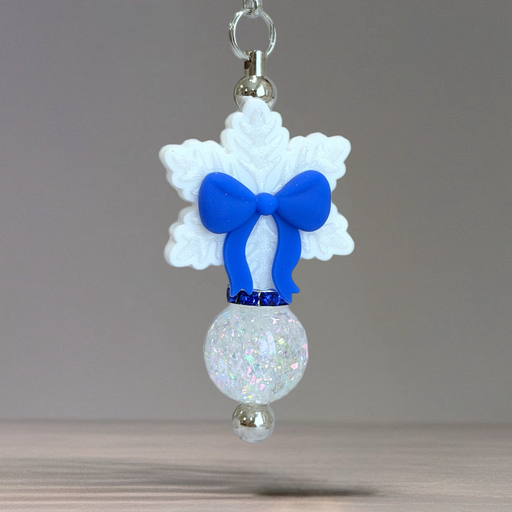 Snowflake Bow Charm - Tumbler Handle Charm