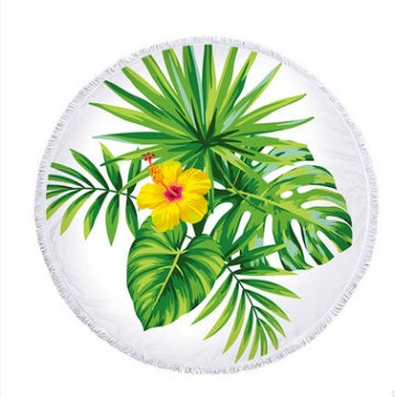 Palm Leaf Round Beach Towel Forest Palm Leaf Beach Towel Shawl Cushion Microfiber