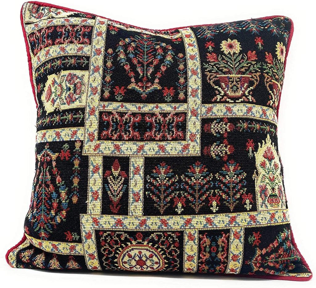 DaDa Bedding Set of 4 Pieces - Floral Garden Botanical Tapestry Throw Pillow Covers Bundle Pack - 16" x 16"