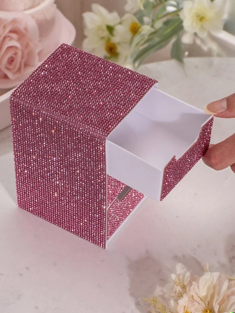 3 levels Glitter Diamond Storage Box Drawer Makeup Organizer Transparent Acrylic Cosmetic Case for Jewelry Desktop Organizer