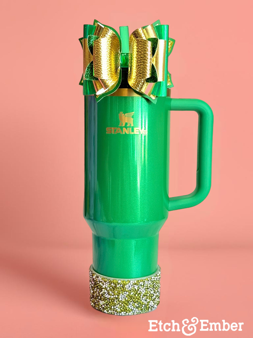 Green & Gold Tumbler Bow
