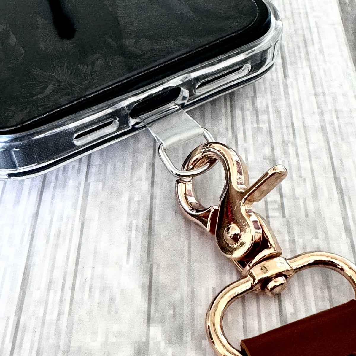 Phone Wrist Strap Keychain with Tether Tab - CREAM POPPIES