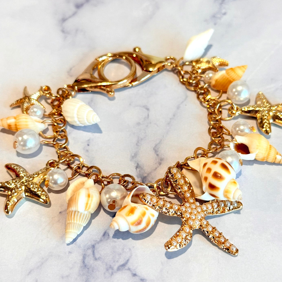 Sea Shells Deluxe Tumbler Charm Necklace