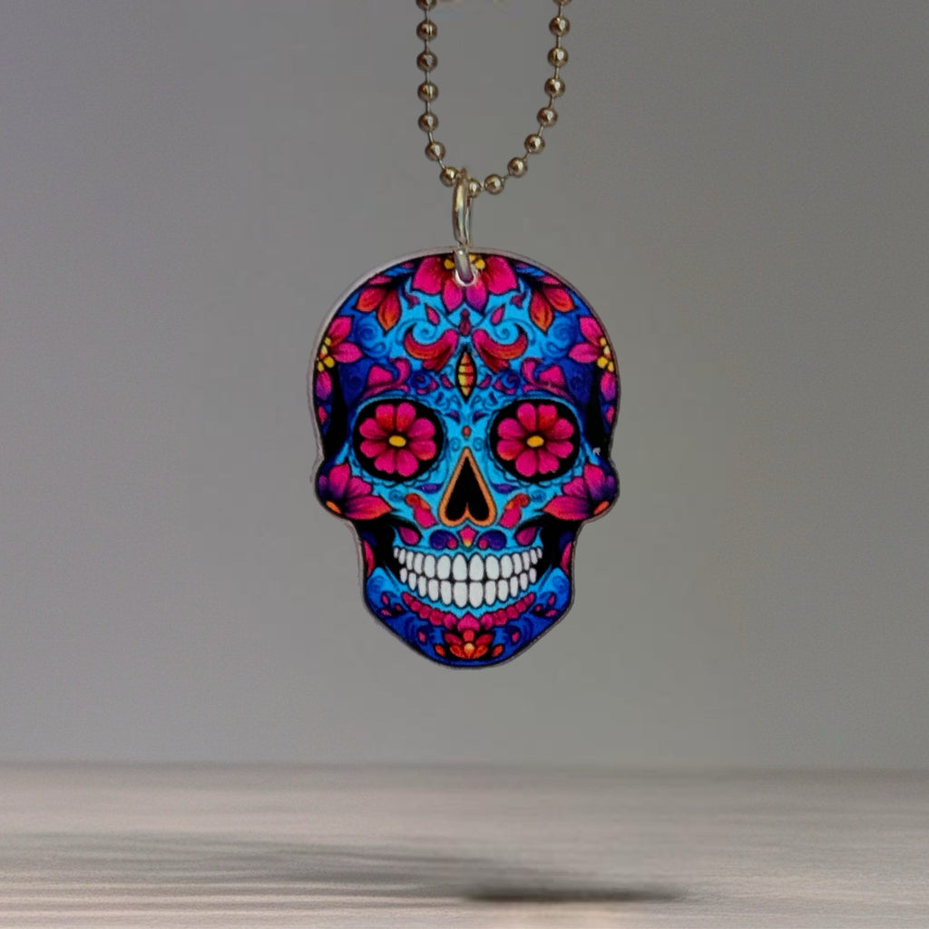 Sugar Skull Skeleton Charm - Tumbler Handle Charm