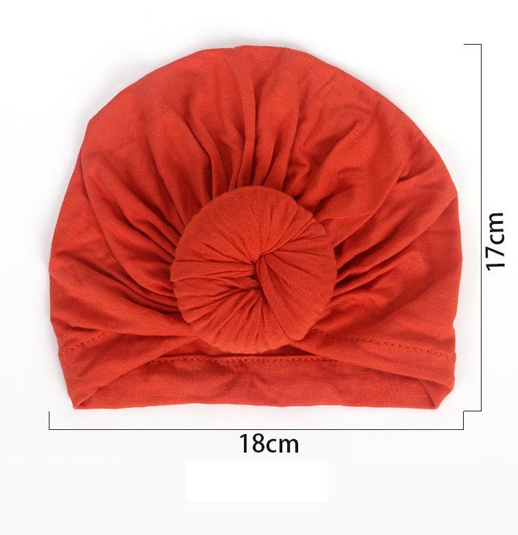 Newborn Toddler Kids Turban Cotton Beanie Hat Winter Cap Knot Solid Soft Sleeping Caps For Kids