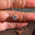 Huitan Dazzling 6 Prong Crystal Zircon Women Pendant Necklace High Quality Wedding Accessories Fancy Gift Female Classic Jewelry