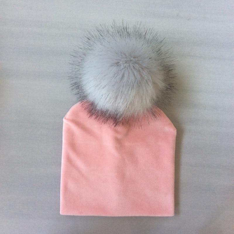 Kids Girls Solid Hat With Pompon Baby Beanie Pompom Cap Children's Accessories Design