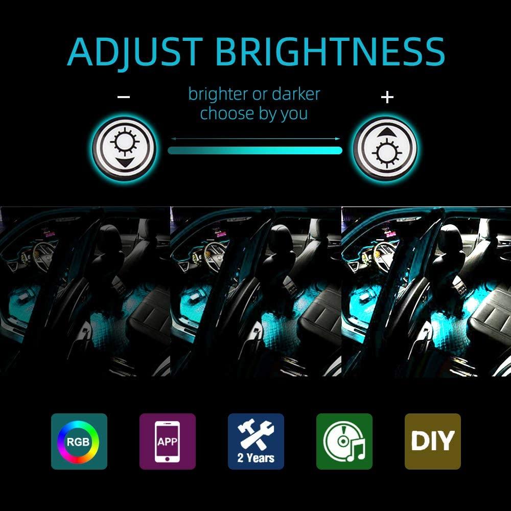 Lights LED Car Strip Lights with Two-Line Waterproof Design RGB LED Strip Light With USB Wireless Remote Music Control Multiple Modes For Auto Car