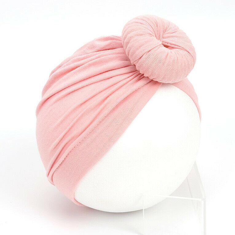 Newborn Toddler Kids Turban Cotton Beanie Hat Winter Cap Knot Solid Soft Sleeping Caps For Kids