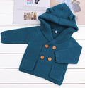 Knitting Cardigan Warm Long Sleeve Hooded Sweaters for Newborn Infant