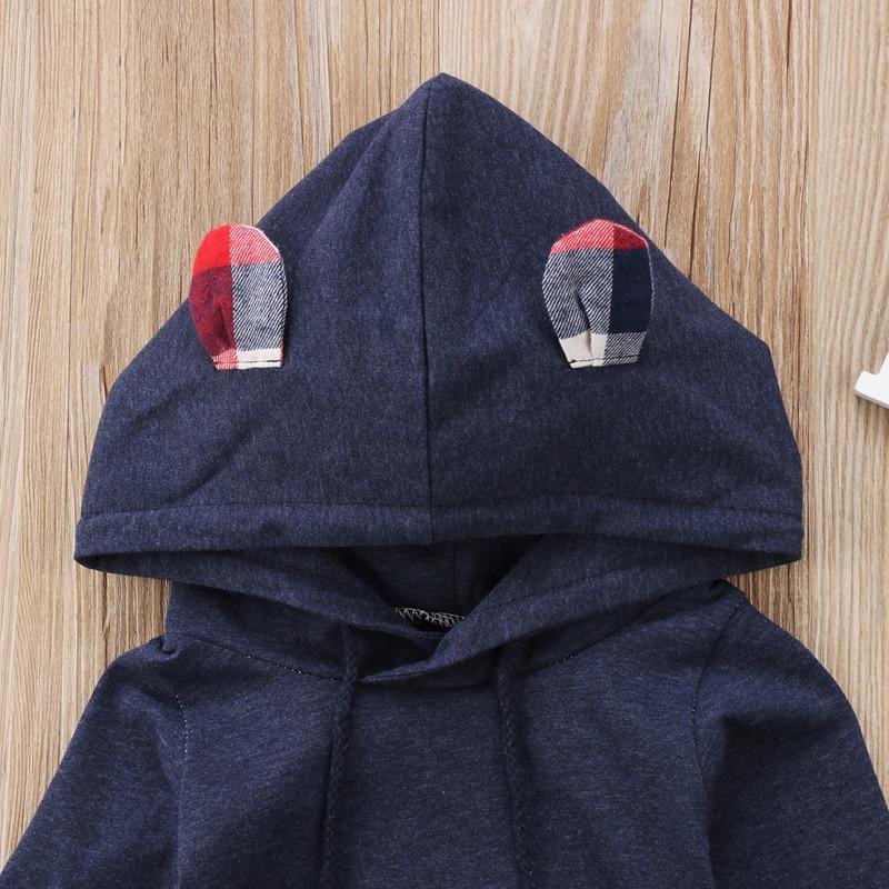 New Fashion Elegant Modern Autmn Romperfor For Newborn Infant Kids Baby Boys and Grid Romper Jumpsuit Hooded In Trendy Style