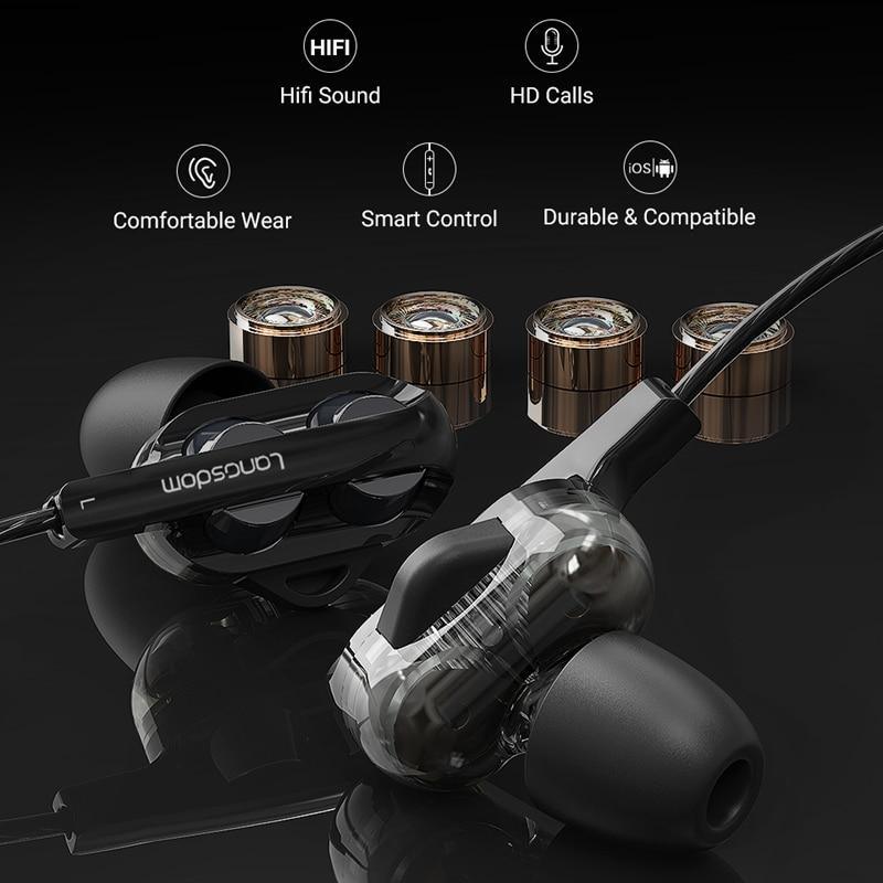 STEVVEX Wired Earphone Headphones with Microphone Dual Driver Phone Earphones Type C Ear phones