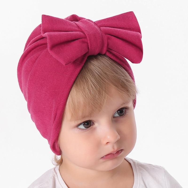 Modern Trend Stylish Baby Hat for Girls Big Bow Turban Baby Cap Accessories In Great Design