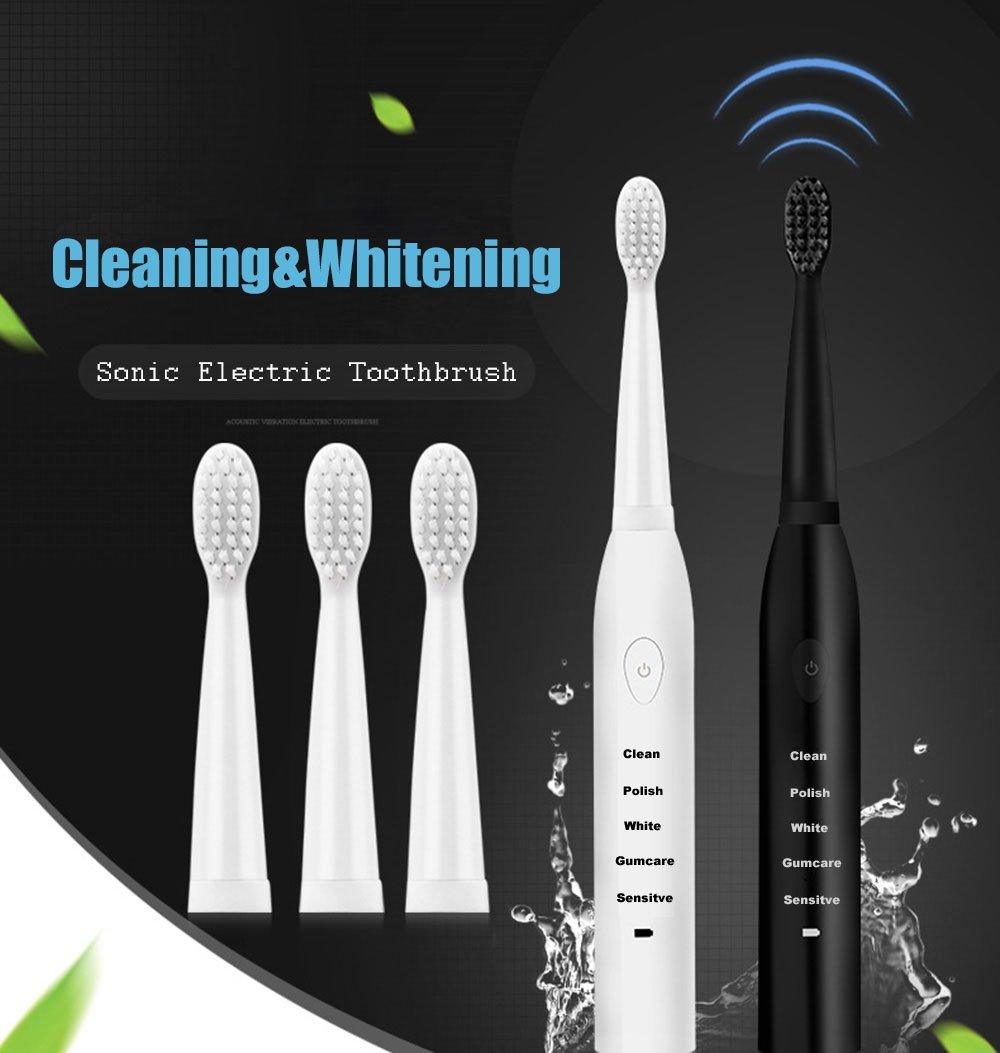 Electric Toothbrush Rechargeable Ultrasonic Washable Electronic Whitening Waterproof Teethbrush Head Replaceable Perfect For Cleaning Teeths