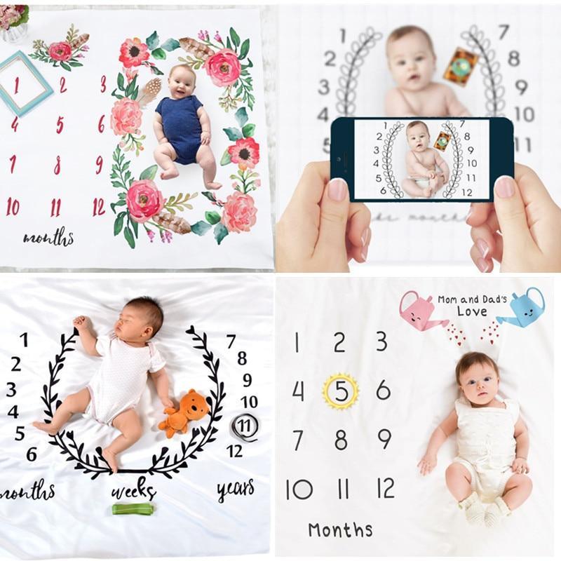 Newborn baby Monthly Growth  Blanket Photography Props Background Cloth For Baby