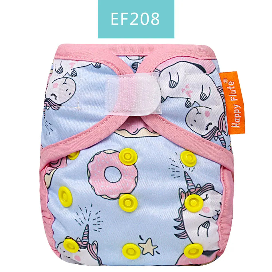 HappyFlute Newborn Tiny Diaper Cover Washable Baby Cover Cartoon Animal Adjustable Nappy Reusable Cloth Diapers Available
