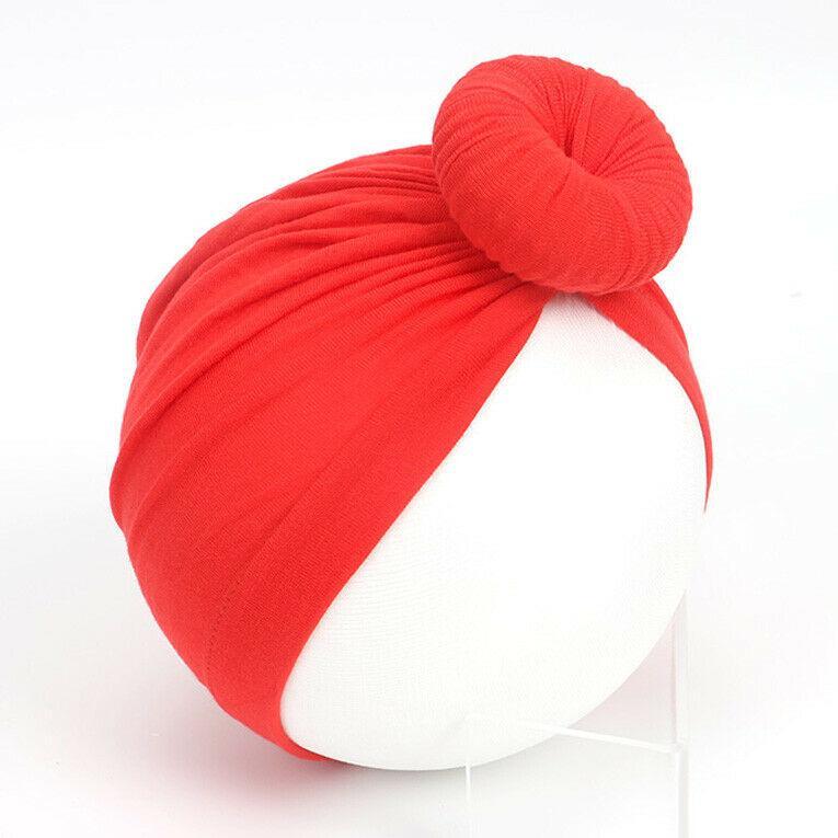 Newborn Toddler Kids Turban Cotton Beanie Hat Winter Cap Knot Solid Soft Sleeping Caps For Kids