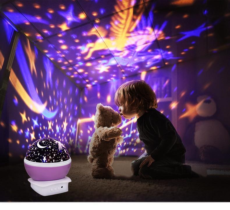 LED starry Night Light Projector Lamp For Baby And Children Sleep Room Interesting Light Shot Modern Lamp