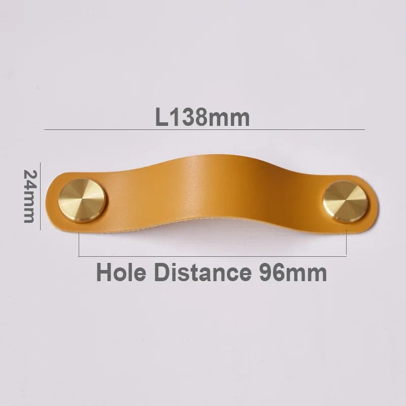 IHOMCASA Nordic Gold Brass Cabinet Knob Furniture Drawer Door Handle Kitchen Cabinet Pulls Wardrobe Handle Artificial Leather