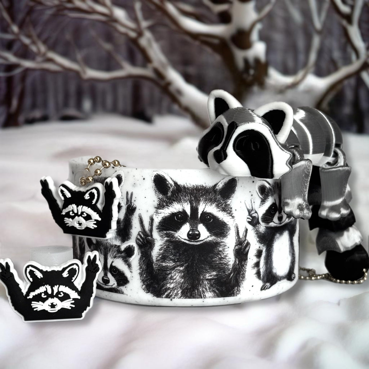 Trash Panda Raccoon Straw Topper
