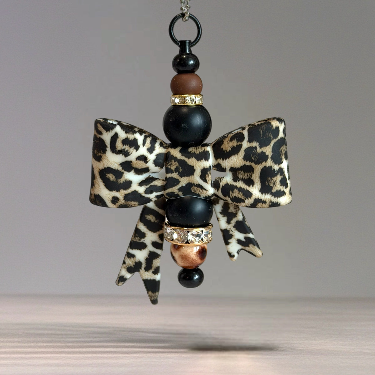 Leopard Luxe 3D Bow Charm - Tumbler Handle Charm