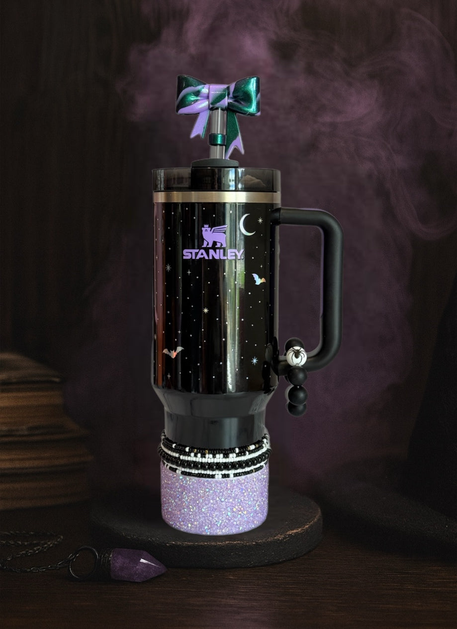 Spellcast Black 3D Bow Straw Topper